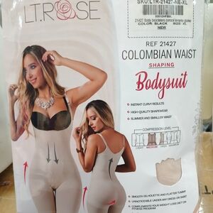 Colombian Waist Shaping Bodysuit - Black and Cream